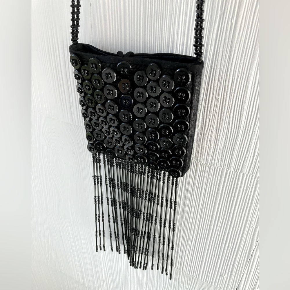 Vintage Giorgio Armani Black Mesh Beaded Evening Bag